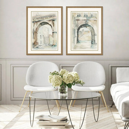 Watercolor Arches Wood Framed Wall Art 2PC