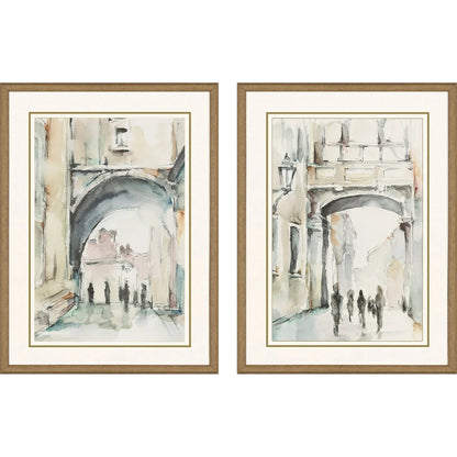 Watercolor Arches Wood Framed Wall Art 2PC