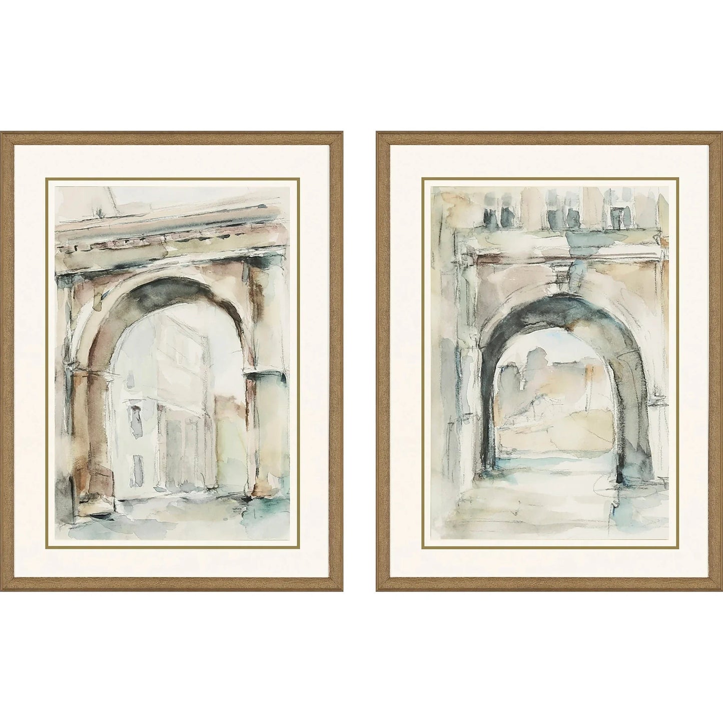 Watercolor Arches Wood Framed Wall Art 2PC