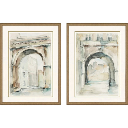 Watercolor Arches Wood Framed Wall Art 2PC