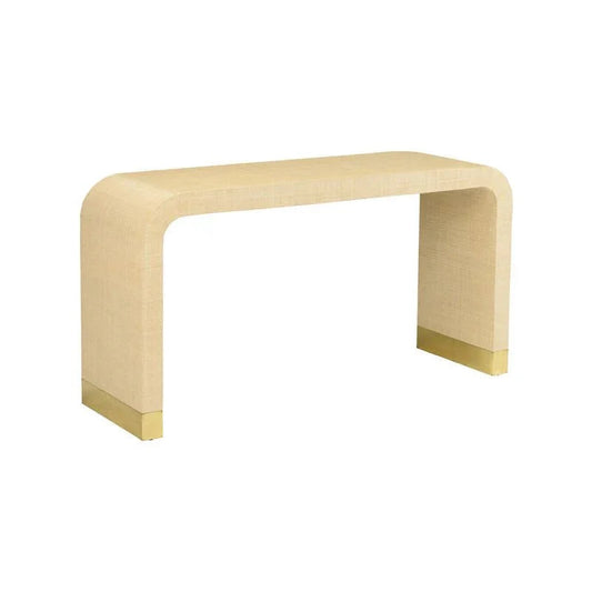 Waterfall Raffia Covered Console Table - LOOMLAN - Chelsea House - Console Tables