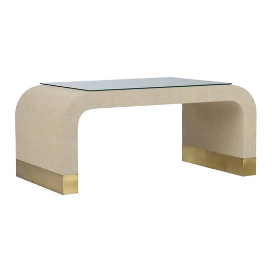 Waterfall Raffia Warpped Coffee Table - LOOMLAN - Chelsea House - Coffee Tables