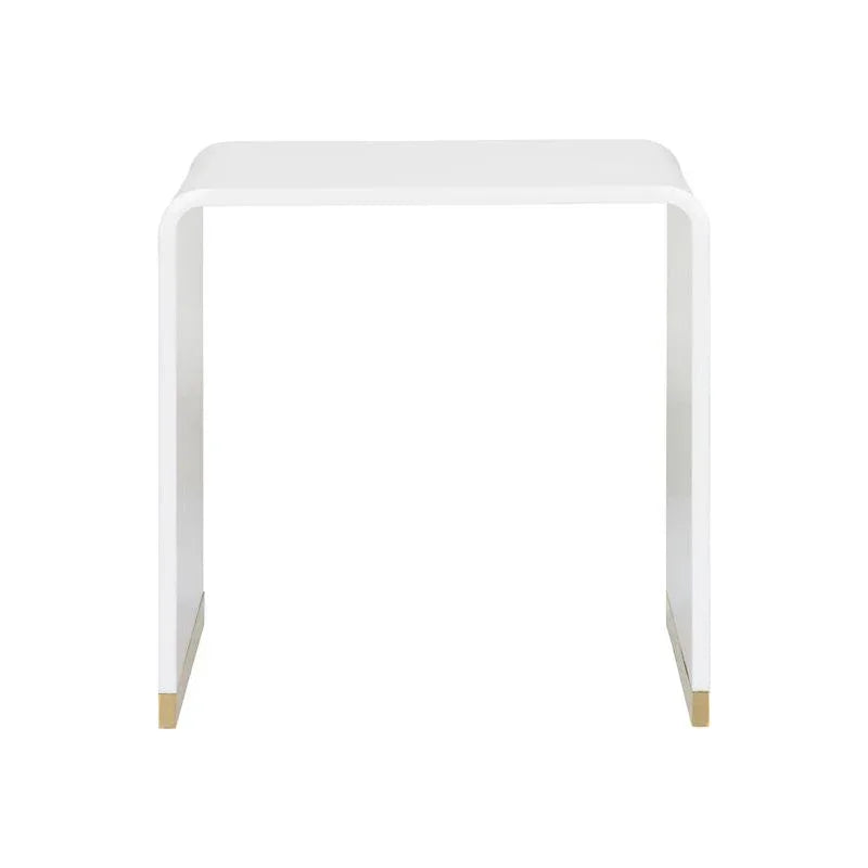 Waterfall White Acrylic Made End Table - LOOMLAN - Chelsea House - Side Tables