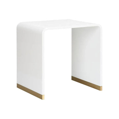 Waterfall White Acrylic Made End Table - LOOMLAN - Chelsea House - Side Tables