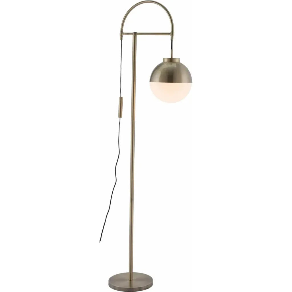 Waterloo Floor Lamp White & Brushed Bronze-Floor Lamps-Zuo Modern-LOOMLAN