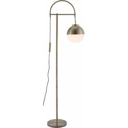 Waterloo Floor Lamp White & Brushed Bronze-Floor Lamps-Zuo Modern-LOOMLAN