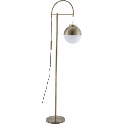 Waterloo Floor Lamp White & Brushed Bronze-Floor Lamps-Zuo Modern-LOOMLAN