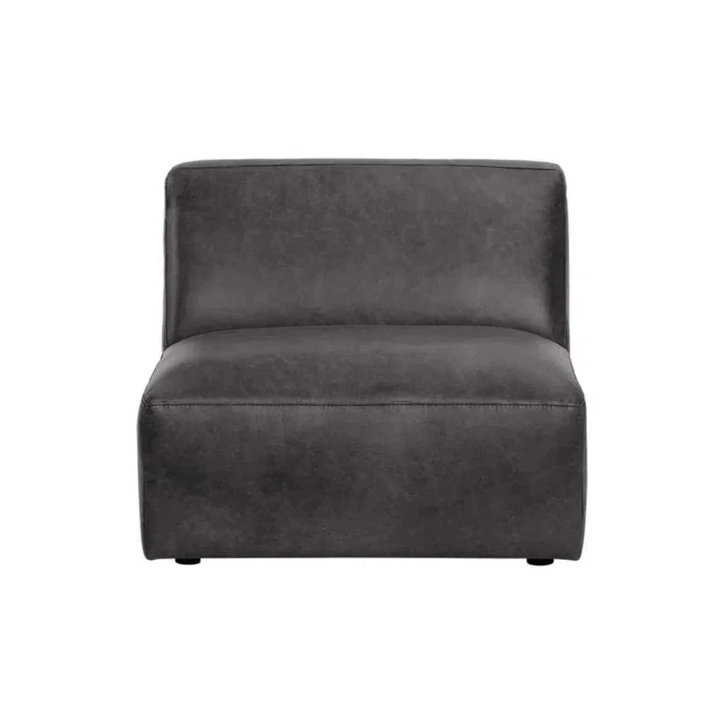 Watson Leather Modular Armless Chair-Modular Sofas-SUNPAN-LOOMLAN
