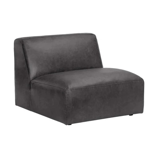 Watson Leather Modular Armless Chair-Modular Sofas-SUNPAN-Marseille Black Leather-LOOMLAN