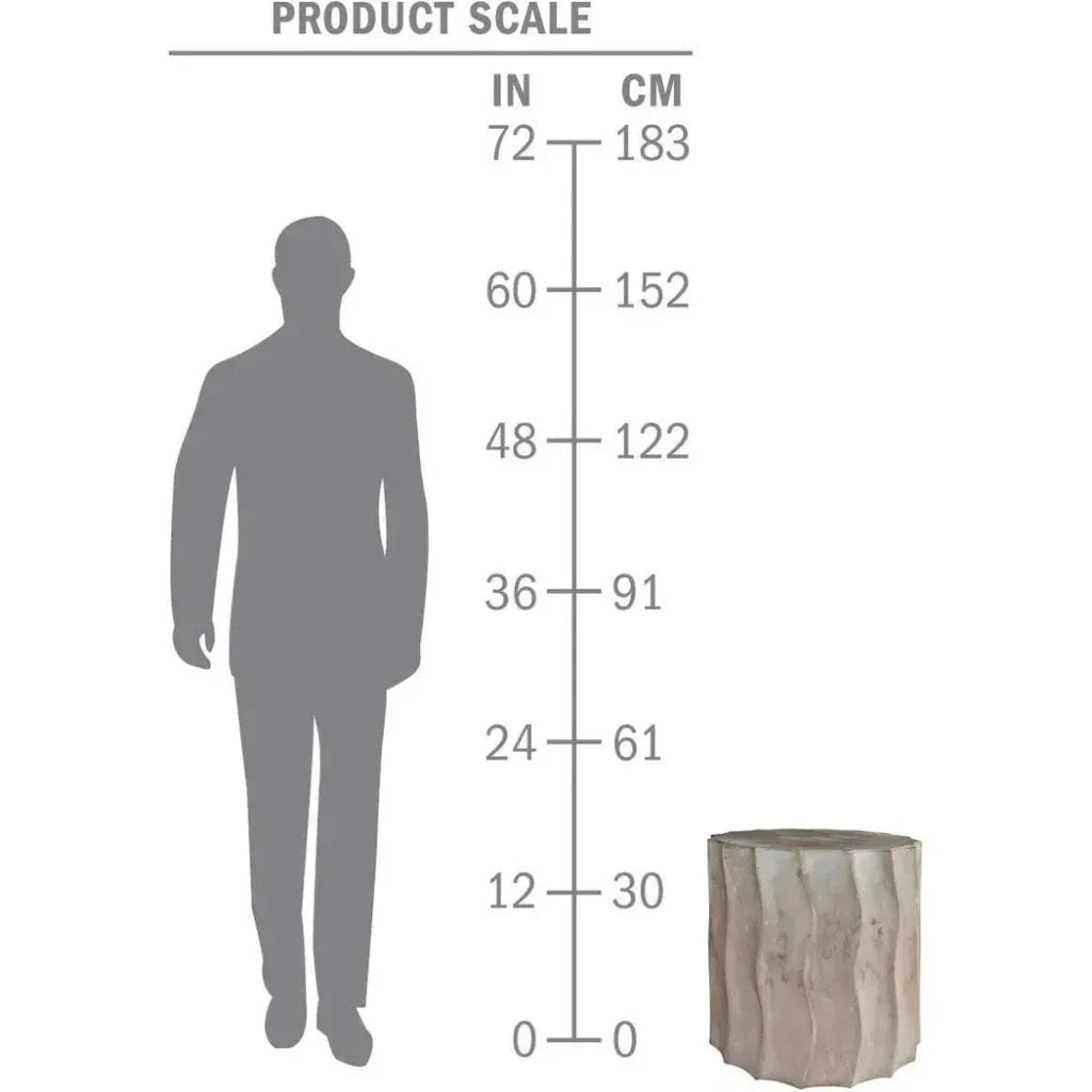 Wave Accent Table (Short) - Concrete Outdoor End Table - LOOMLAN - Seasonal Living - Outdoor Side Tables