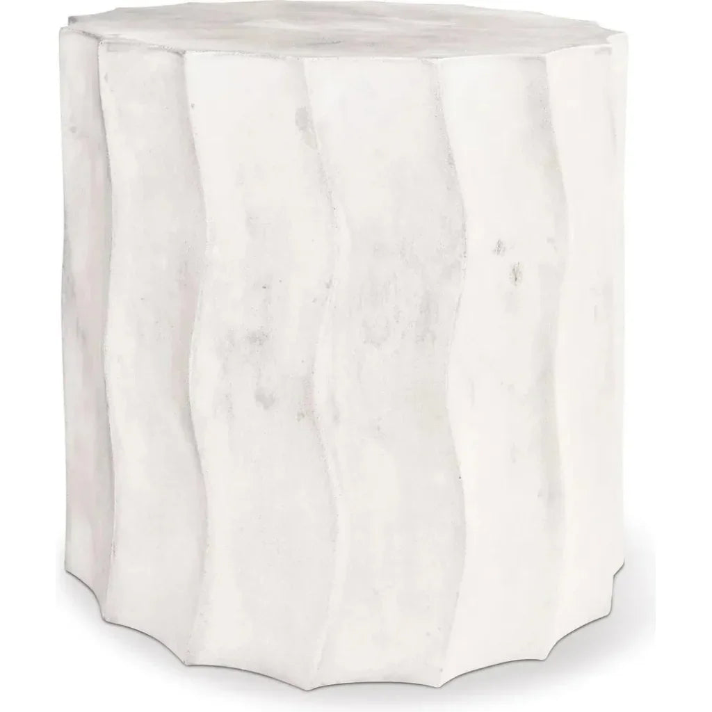 Wave Accent Table (Short) - White Outdoor End Table - LOOMLAN - Seasonal Living - Outdoor Side Tables