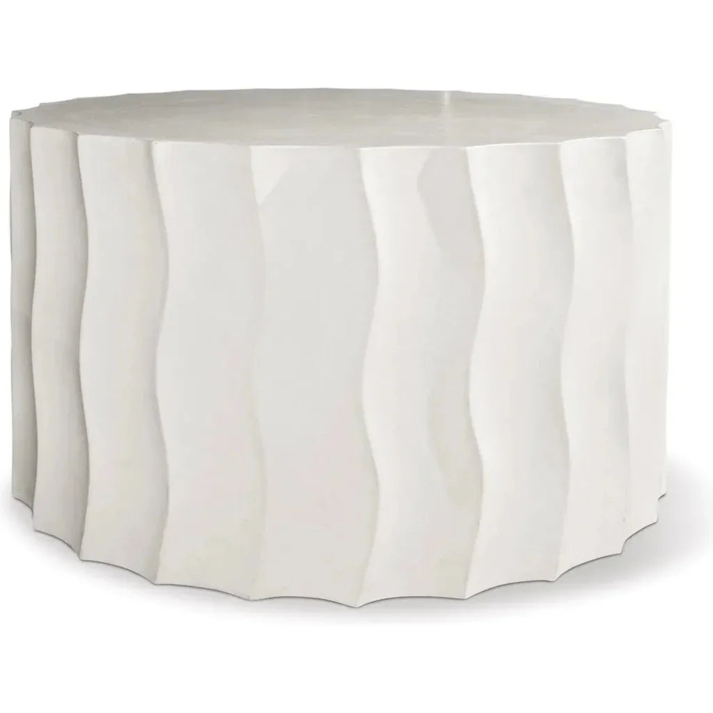 Wave Accent Table (Wide) - White Outdoor End Table - LOOMLAN - Seasonal Living - Outdoor Side Tables