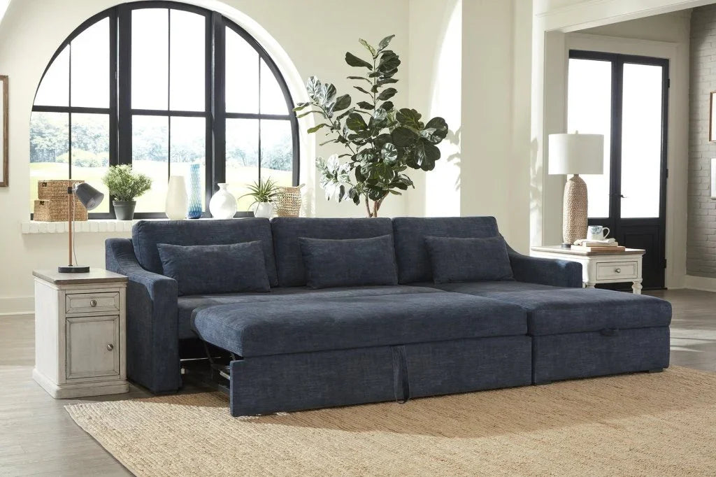 Wave Performance Fabric Sectional Sleeper (Set of 2)-Modular Sofas-Panama Jack-Right Facing-LOOMLAN