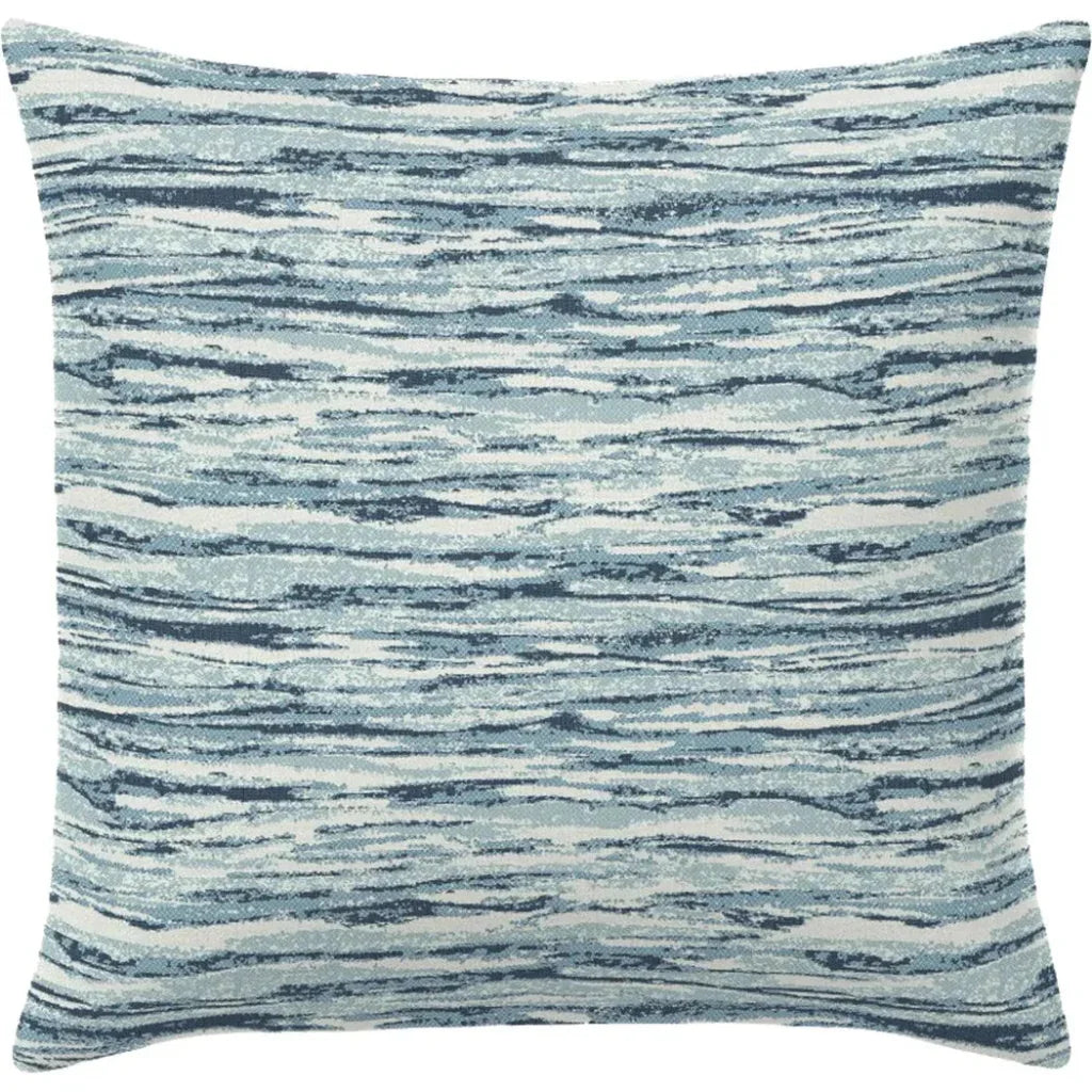 Wave Ripple Indigo Handmade Outdoor Pillow-Outdoor Pillows-Earnest Collection-20" Square-LOOMLAN
