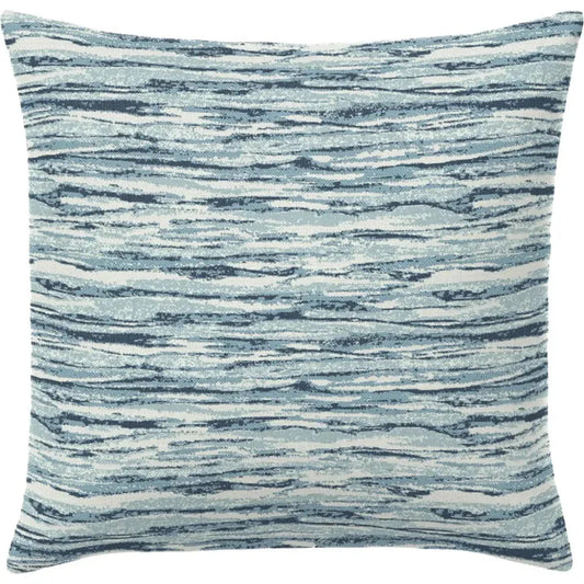 Wave Ripple Indigo Handmade Outdoor Pillow-Outdoor Pillows-Earnest Collection-20" Square-LOOMLAN