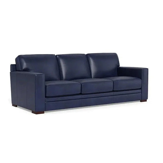 Waverly Modern Leather Couch With Track Arms - LOOMLAN - Uptown Sebastian - Sofas & Loveseats