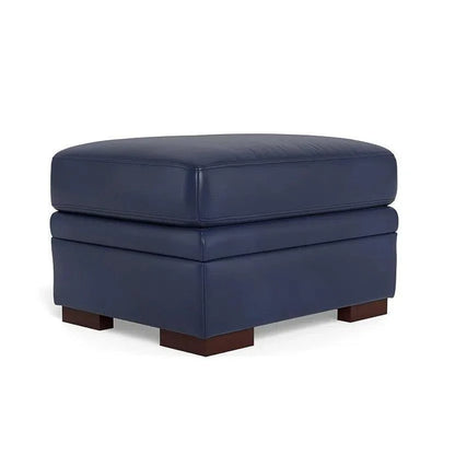 Waverly Modern Leather Ottoman - LOOMLAN - Uptown Sebastian - Ottomans