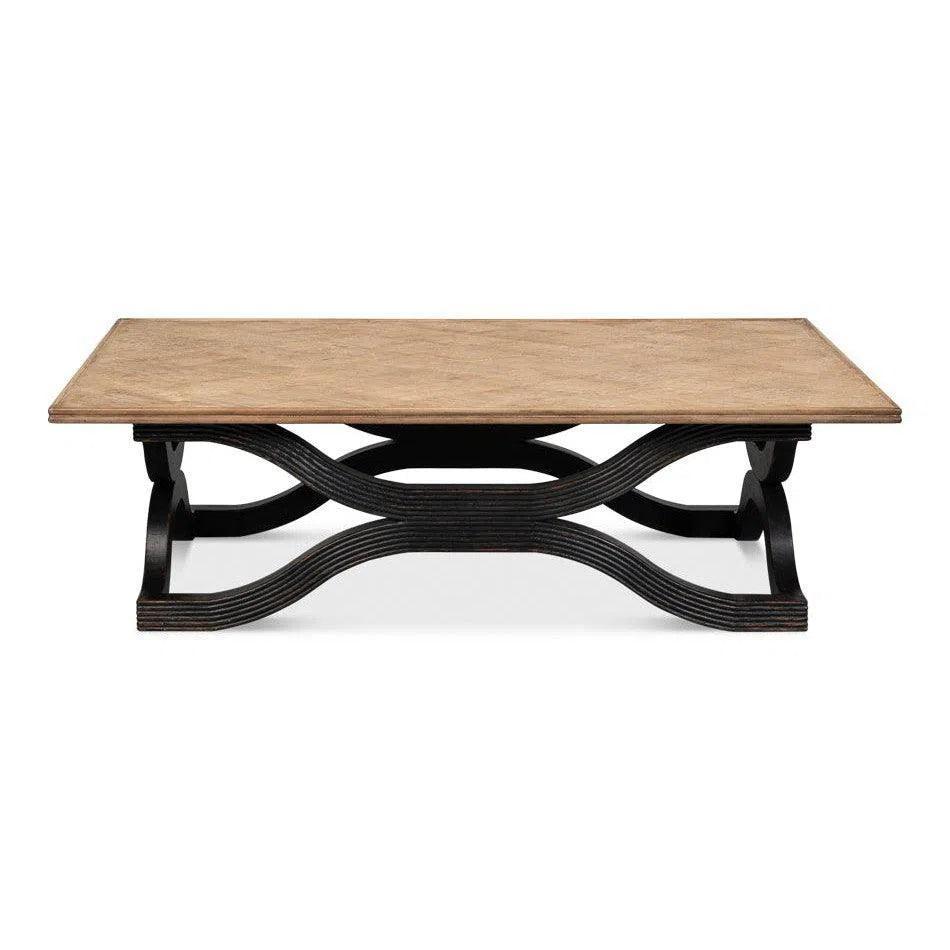 Wavy Coffee Table Antique Black - LOOMLAN - Sarreid - Coffee Tables
