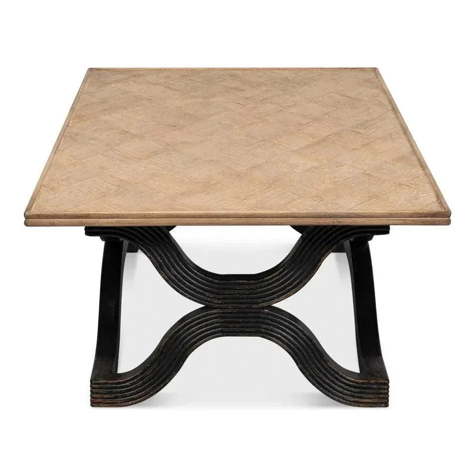 Wavy Coffee Table Antique Black - LOOMLAN - Sarreid - Coffee Tables