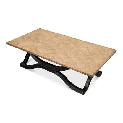 Wavy Coffee Table Antique Black - LOOMLAN - Sarreid - Coffee Tables