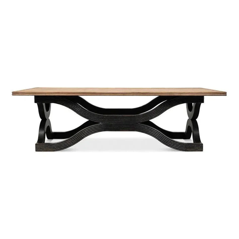 Wavy Coffee Table Antique Black - LOOMLAN - Sarreid - Coffee Tables