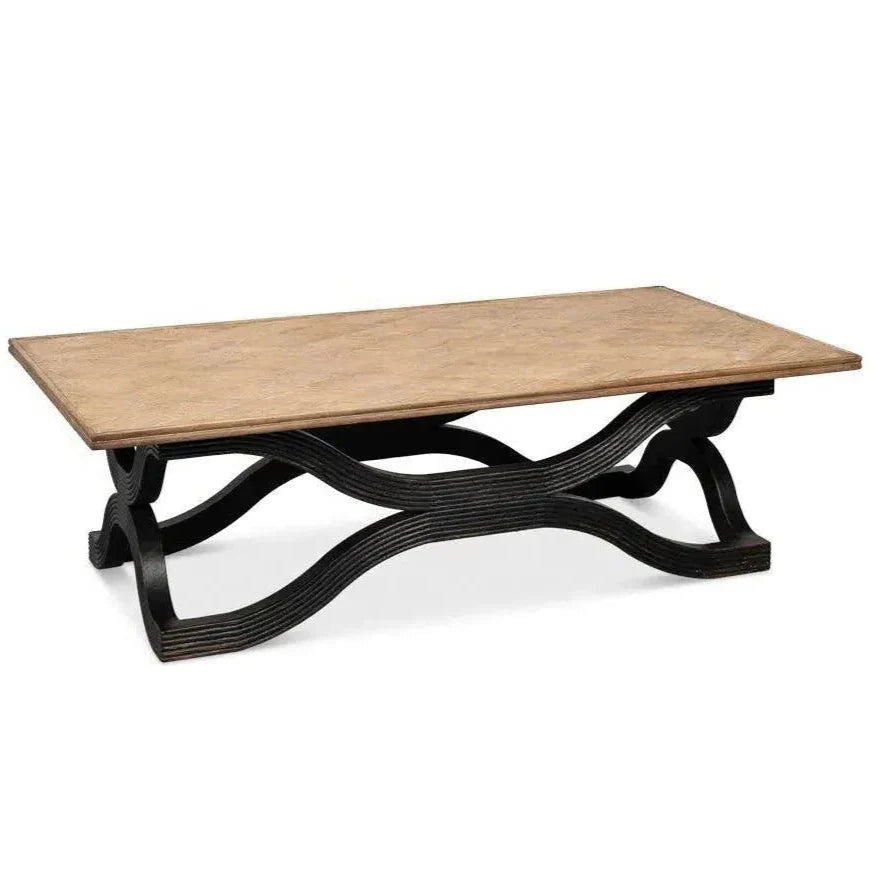 Wavy Coffee Table Antique Black - LOOMLAN - Sarreid - Coffee Tables