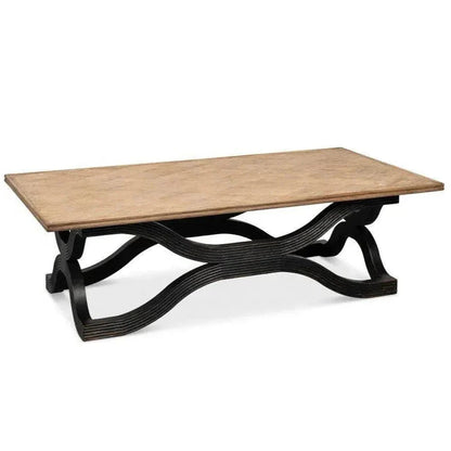 Wavy Coffee Table Antique Black - LOOMLAN - Sarreid - Coffee Tables