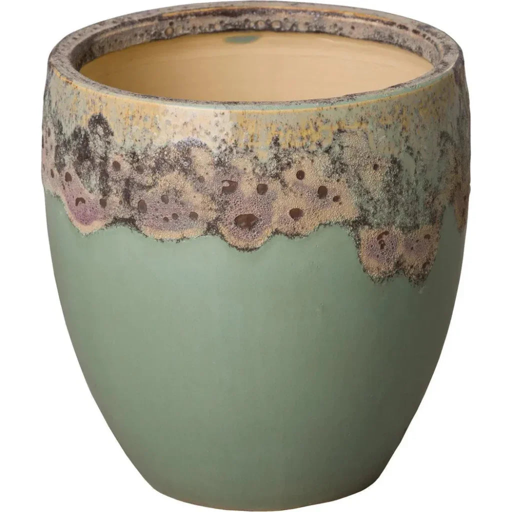 Weather Resistant Ceramic Round Planter - LOOMLAN - Emissary - Planters
