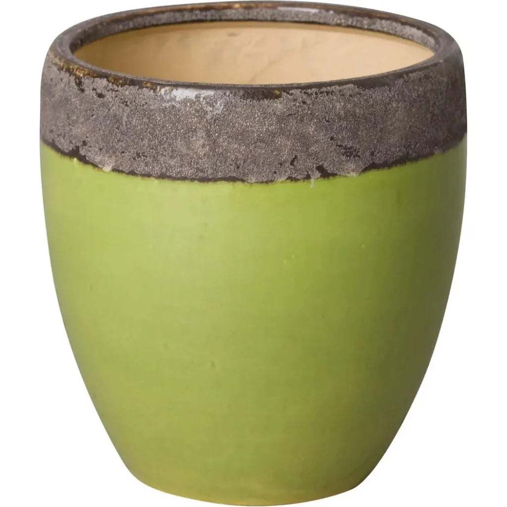 Weather Resistant Ceramic Round Planter - LOOMLAN - Emissary - Planters
