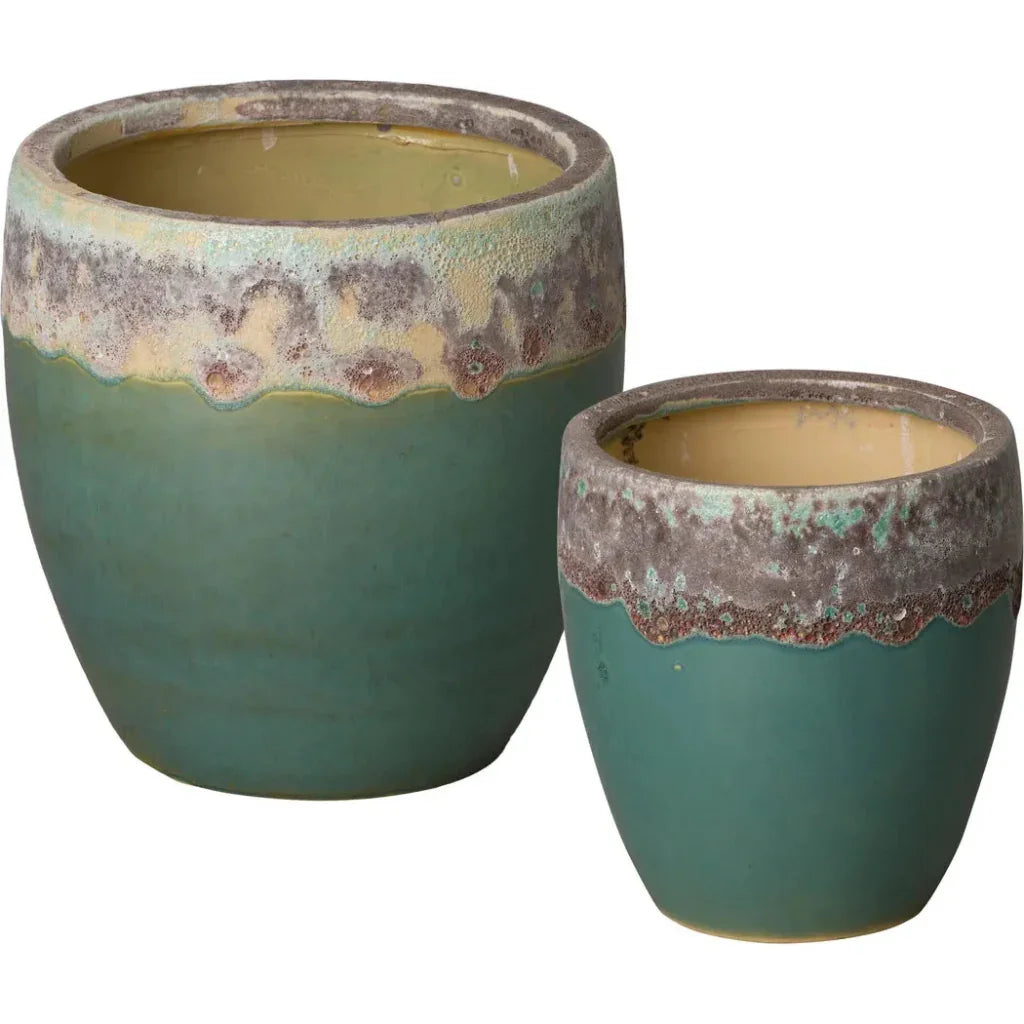 Weather Resistant Ceramic Round Planter - LOOMLAN - Emissary - Planters