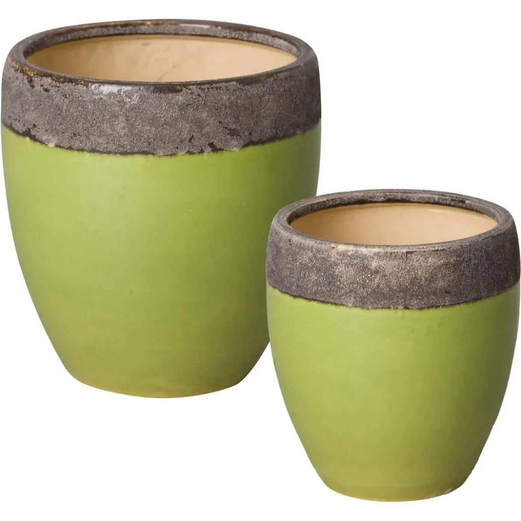 Weather Resistant Ceramic Round Planter - LOOMLAN - Emissary - Planters