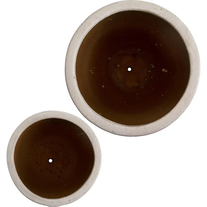 Weather Resistant Round Ceramic Planter - LOOMLAN - Emissary - Planters