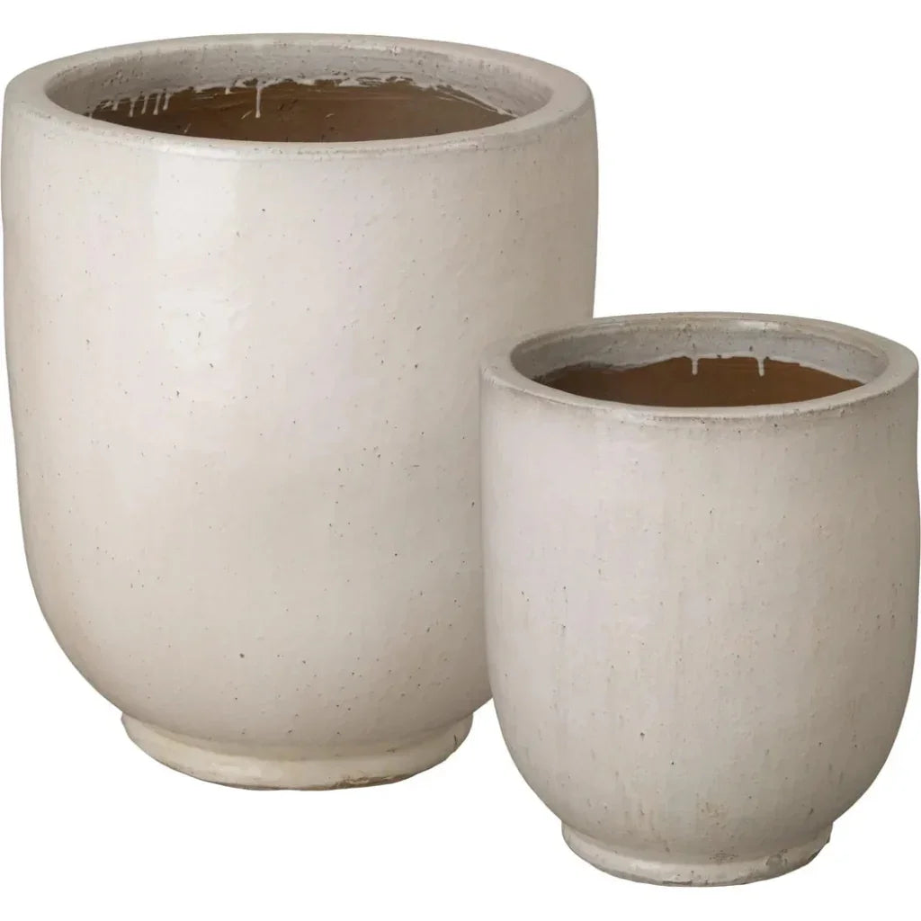 Weather Resistant Round Ceramic Planter - LOOMLAN - Emissary - Planters