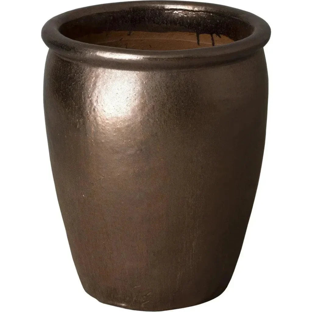 Weather Resistant Round Ceramic Pot - LOOMLAN - Emissary - Planters