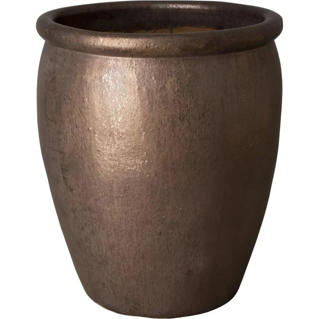 Weather Resistant Round Ceramic Pot - LOOMLAN - Emissary - Planters