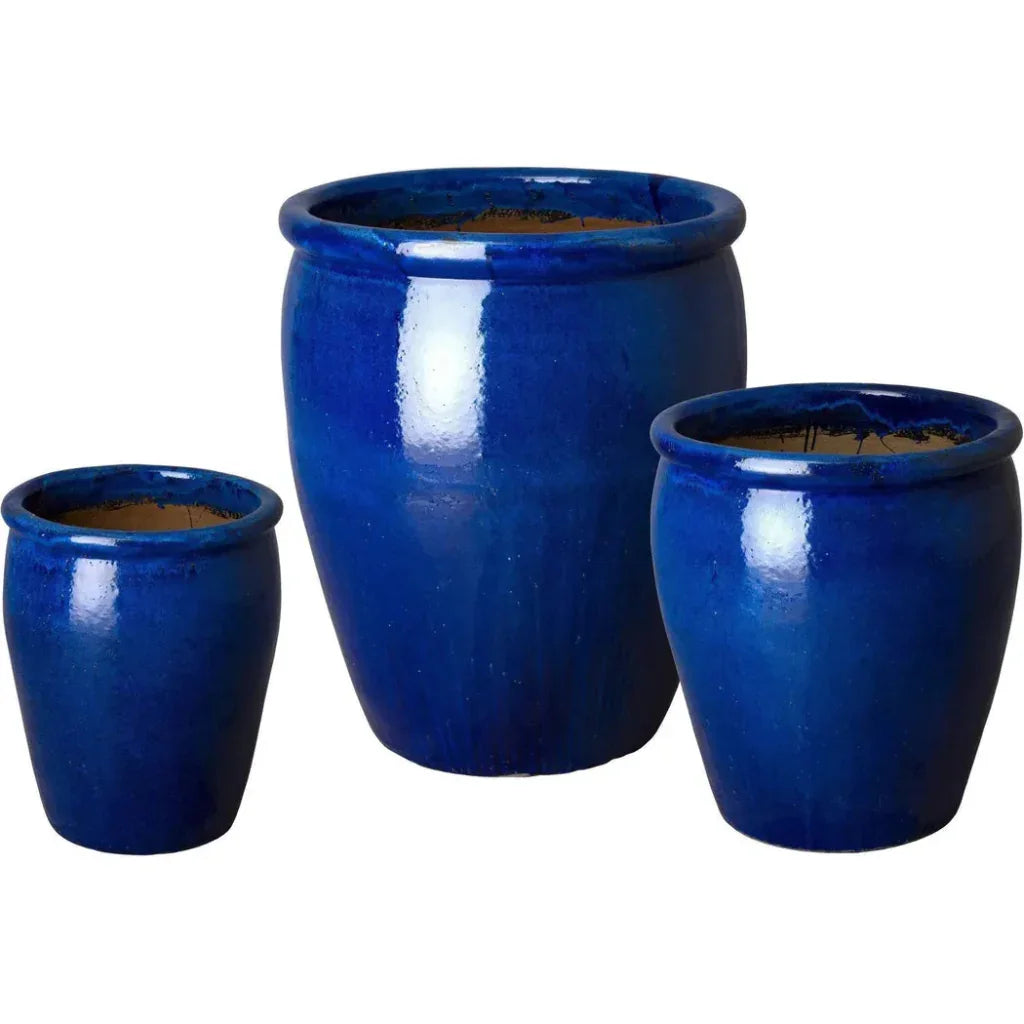 Weather Resistant Round Ceramic Pot - LOOMLAN - Emissary - Planters