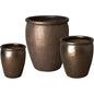 Weather Resistant Round Ceramic Pot - LOOMLAN - Emissary - Planters