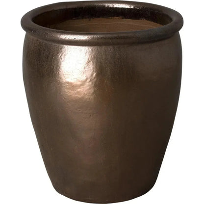 Weather Resistant Round Ceramic Pot - LOOMLAN - Emissary - Planters