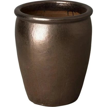 Weather Resistant Round Ceramic Pot - LOOMLAN - Emissary - Planters