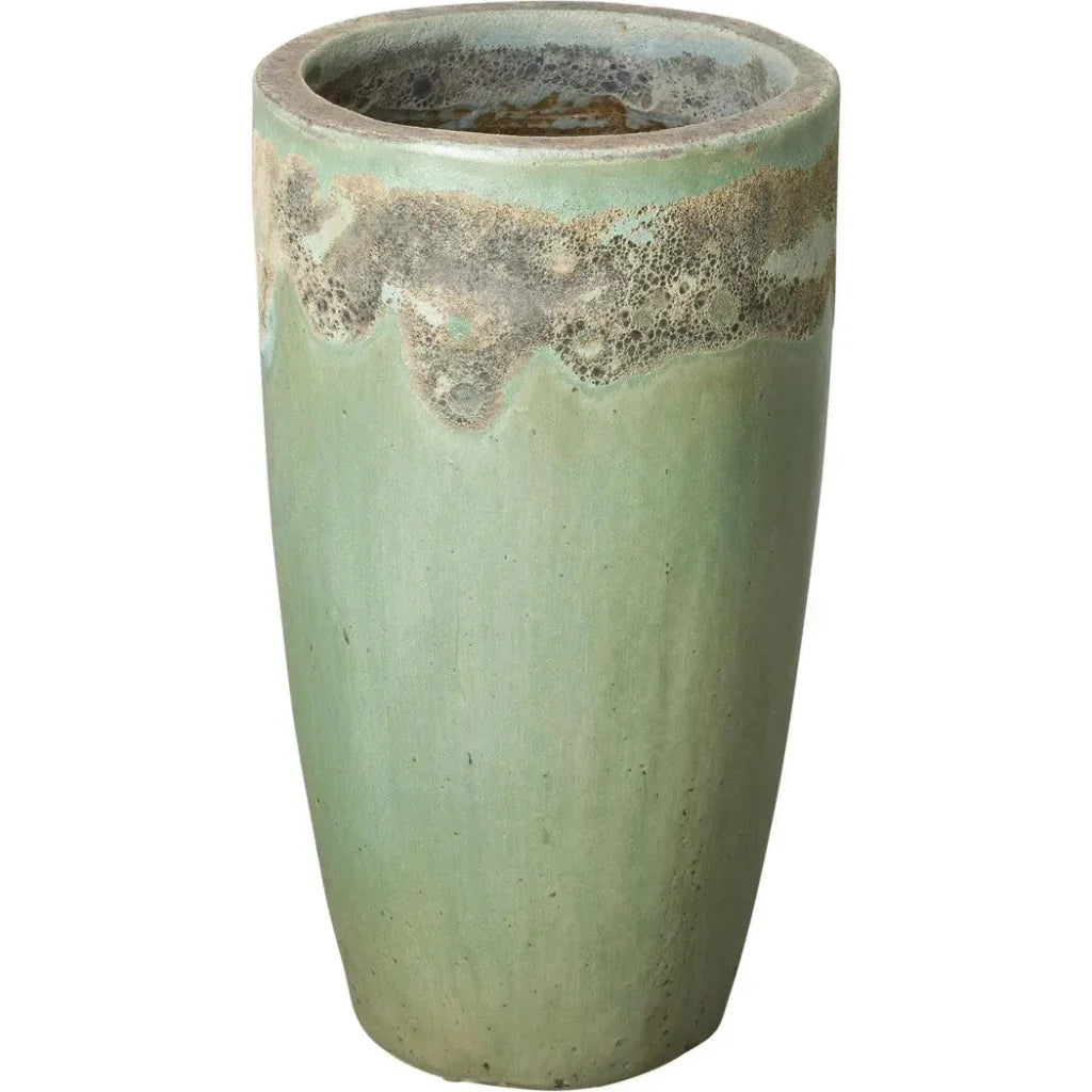 Weather Resistant Tall Round Ceramic Planter - LOOMLAN - Emissary - Planters