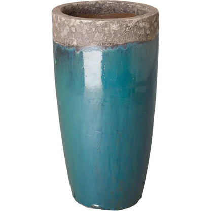 Weather Resistant Tall Round Ceramic Planter - LOOMLAN - Emissary - Planters