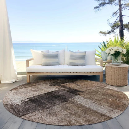 Weavira Brown Washable Indoor - Outdoor Rug - LOOMLAN - LOOMLAN Rugs - Outdoor Rugs