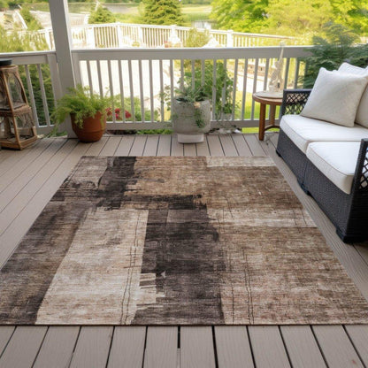 Weavira Brown Washable Indoor - Outdoor Rug - LOOMLAN - LOOMLAN Rugs - Outdoor Rugs