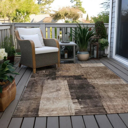 Weavira Brown Washable Indoor - Outdoor Rug - LOOMLAN - LOOMLAN Rugs - Outdoor Rugs