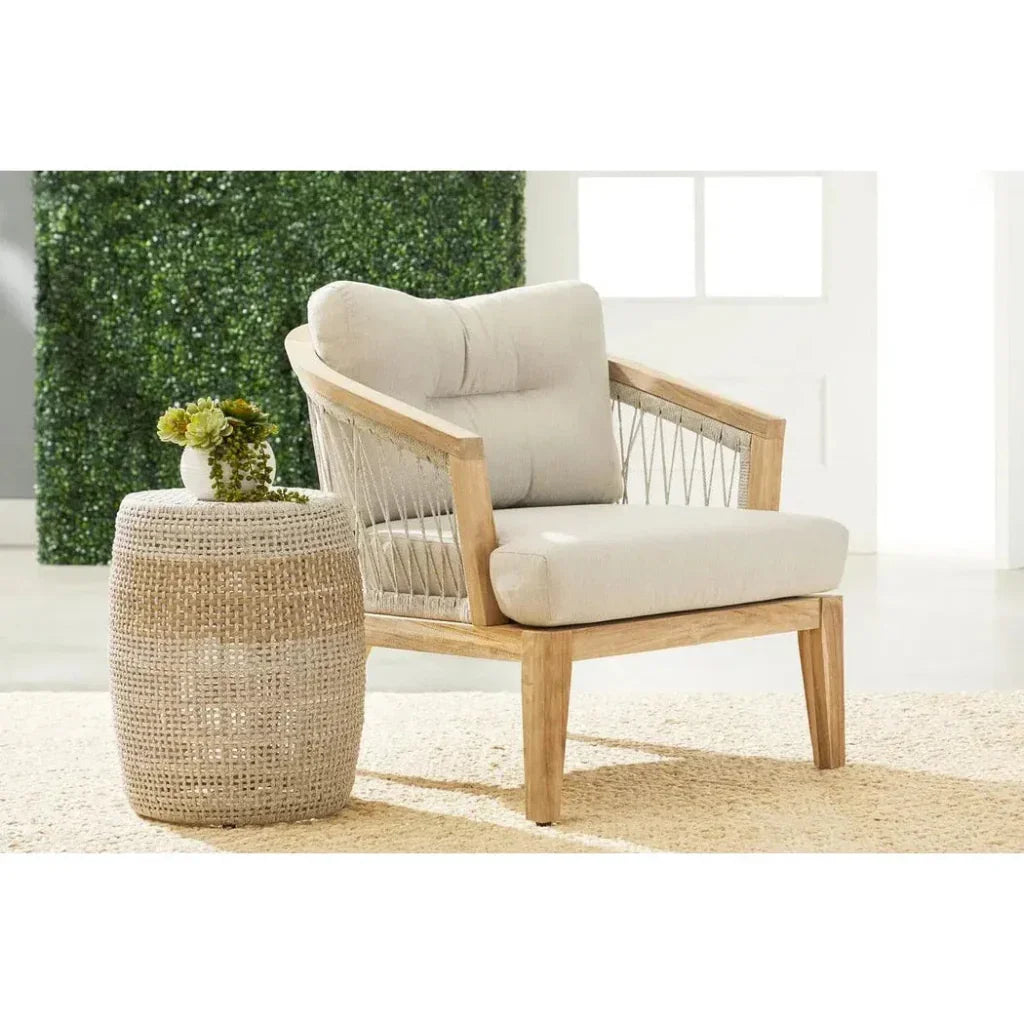 Web Olefin Outdoor Club Chair-Outdoor Accent Chairs-Essentials For Living-LOOMLAN