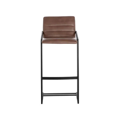 Webber Industrial Chic Leather Barstool - LOOMLAN - SUNPAN - Bar Stools