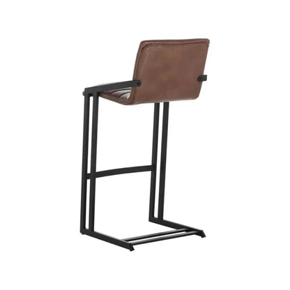 Webber Industrial Chic Leather Barstool - LOOMLAN - SUNPAN - Bar Stools
