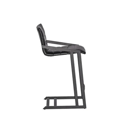 Webber Industrial Chic Leather Counter Stool - LOOMLAN - SUNPAN - Counter Stools