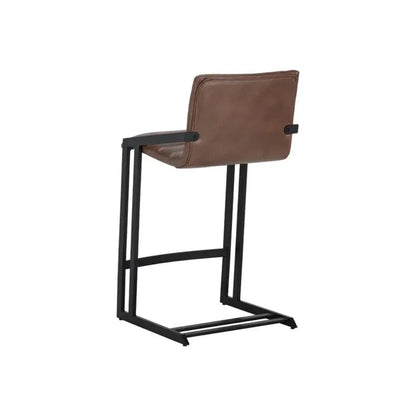 Webber Industrial Chic Leather Counter Stool - LOOMLAN - SUNPAN - Counter Stools