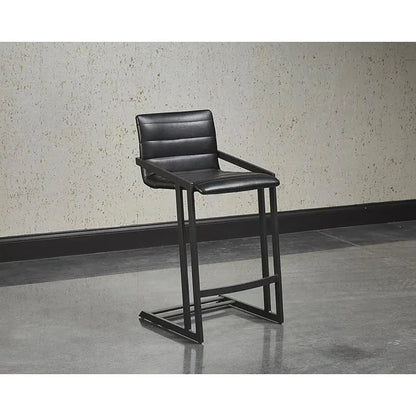 Webber Industrial Chic Leather Counter Stool - LOOMLAN - SUNPAN - Counter Stools